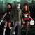 Image of a man and two women wearing different Friday the 13th Costumes, one is Jason Voorhees, and the others wear printed Friday the 13th jerseys/dresses.