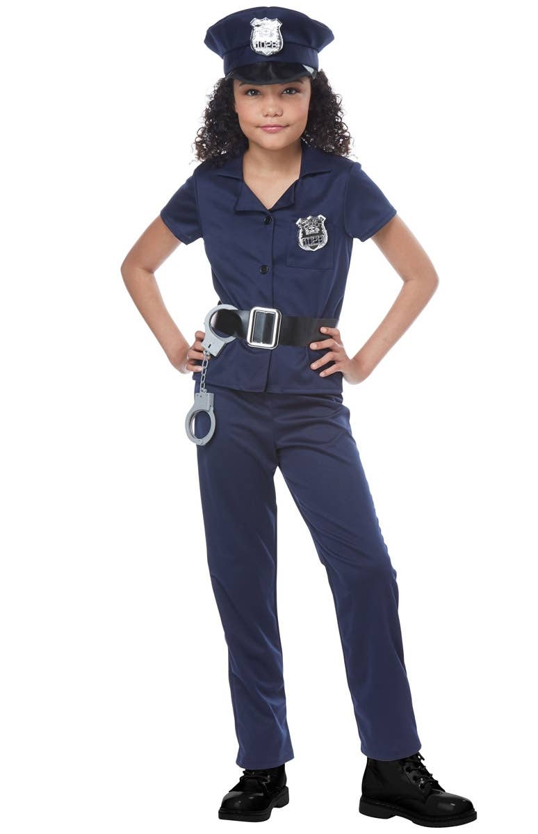 Cute Cop Girls Police Officer Occupation Fancy Dress Costume