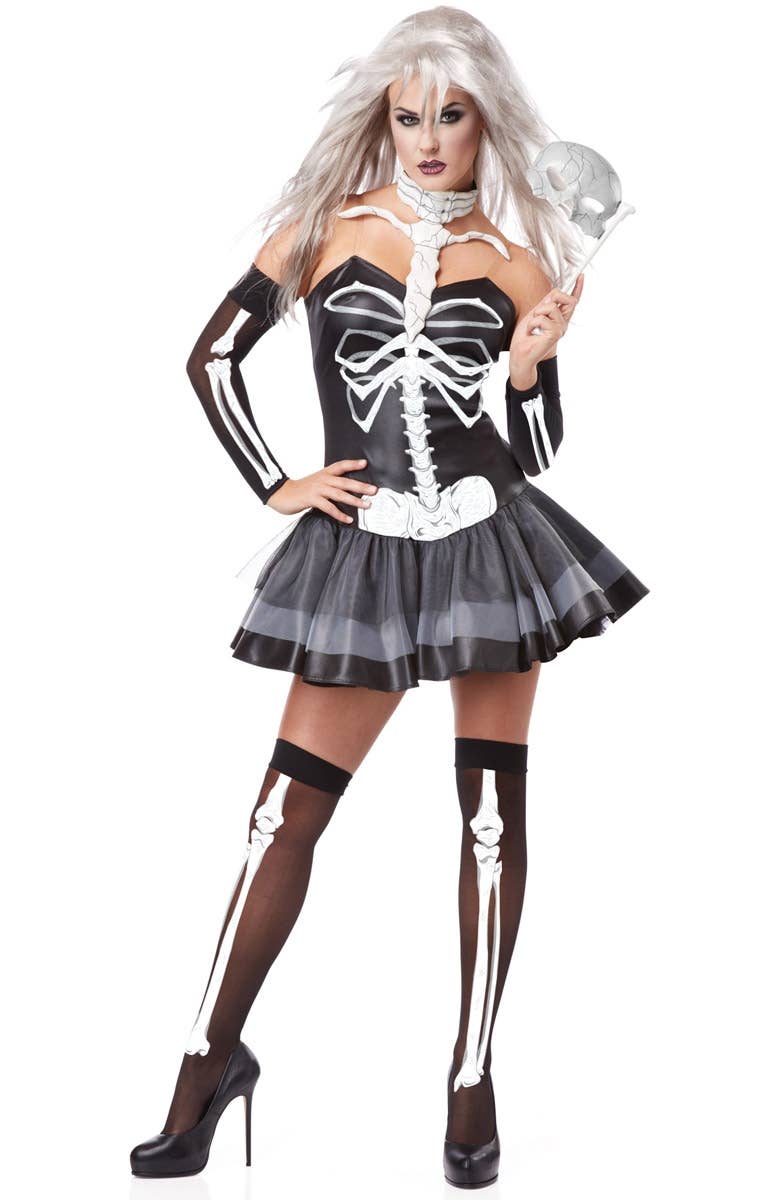 Women's Sexy Skeleton Masquerade Halloween Costume Product Image