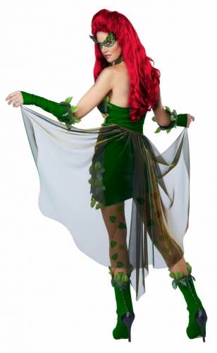 Women's Sexy Leafy Green Lethal Beauty Poison Ivy Costume - Back Side Image