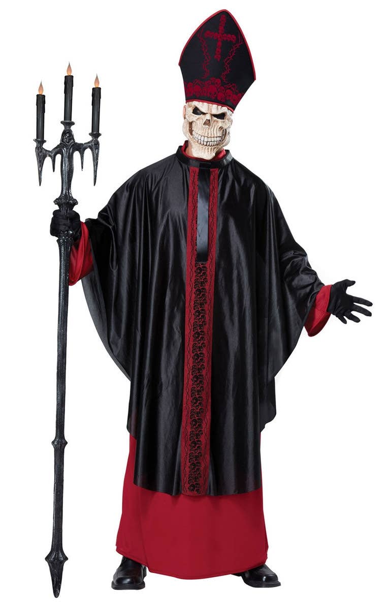 Men's Skeleton Minister Black Mass Halloween Costume