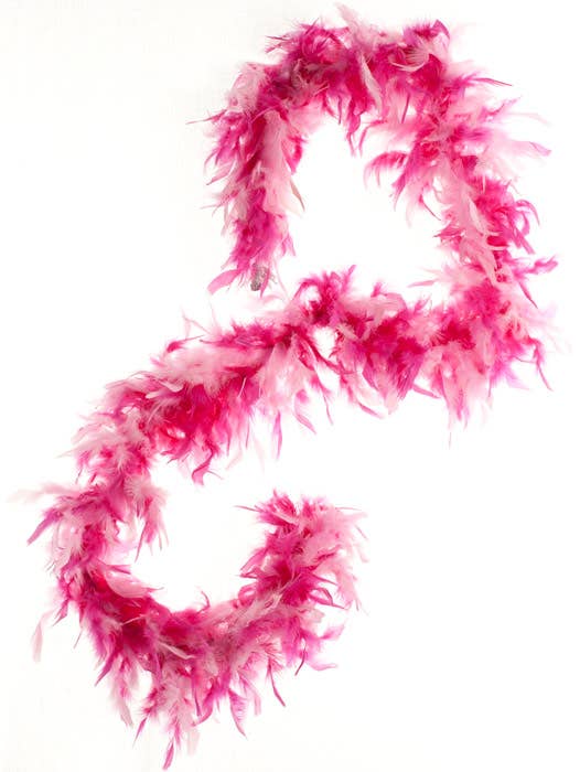 Two Tone Feather Boa in Pink and Hot Pink View 2