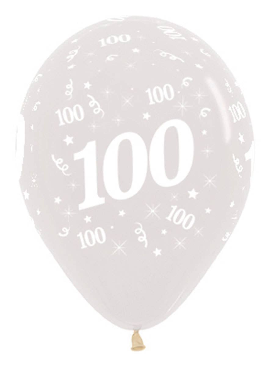 Image of 100th Birthday Crystal Clear 25 Pack Party Balloons