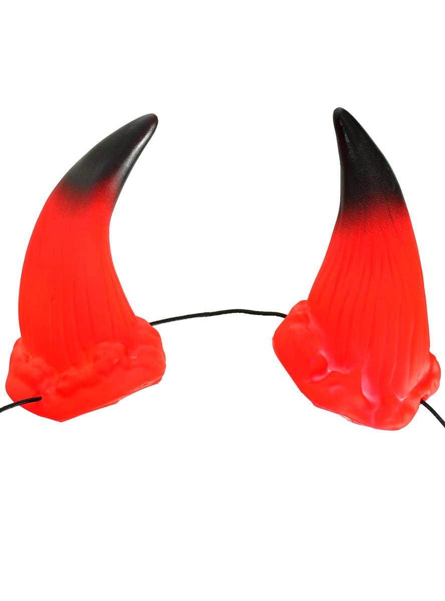 Image of 10cm Red and Black Devil Horns on Elastic