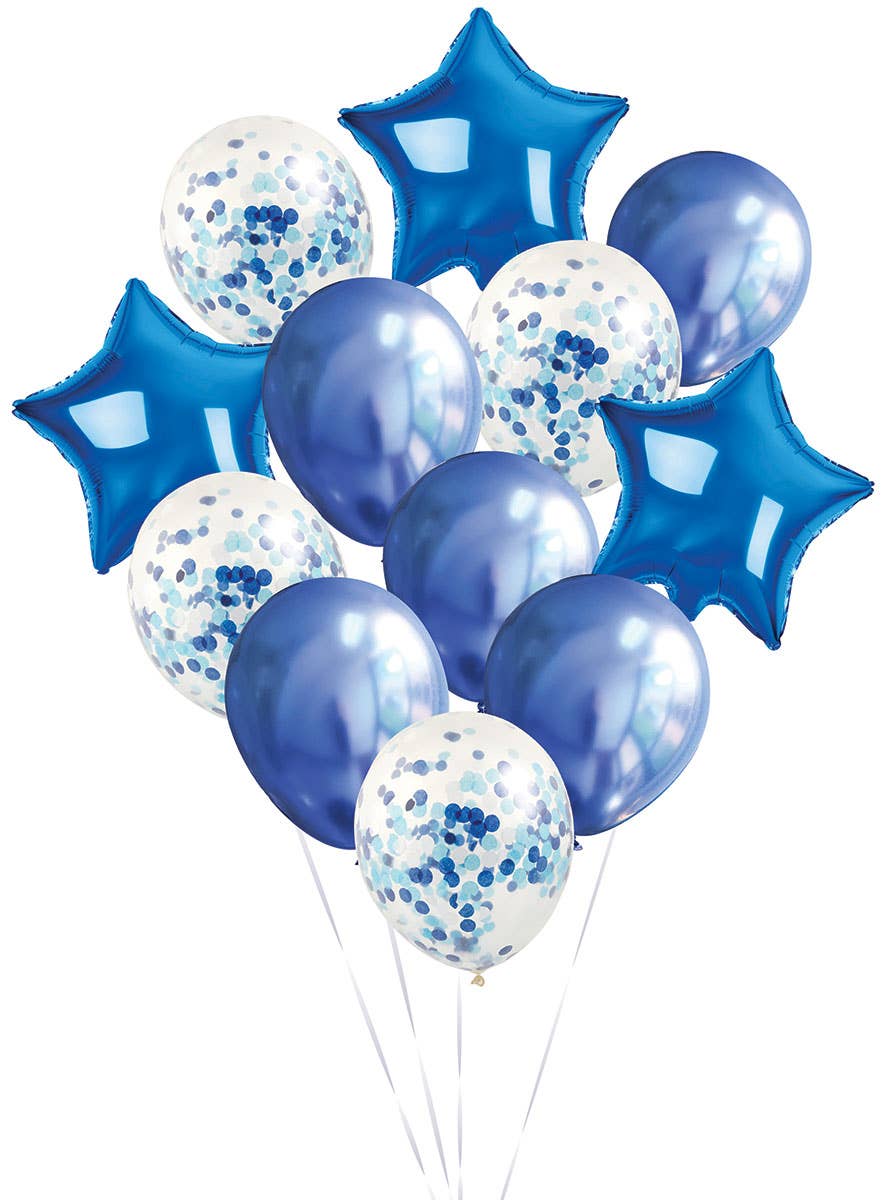 Assorted Blue 12 Pack Balloons SetImage of 
