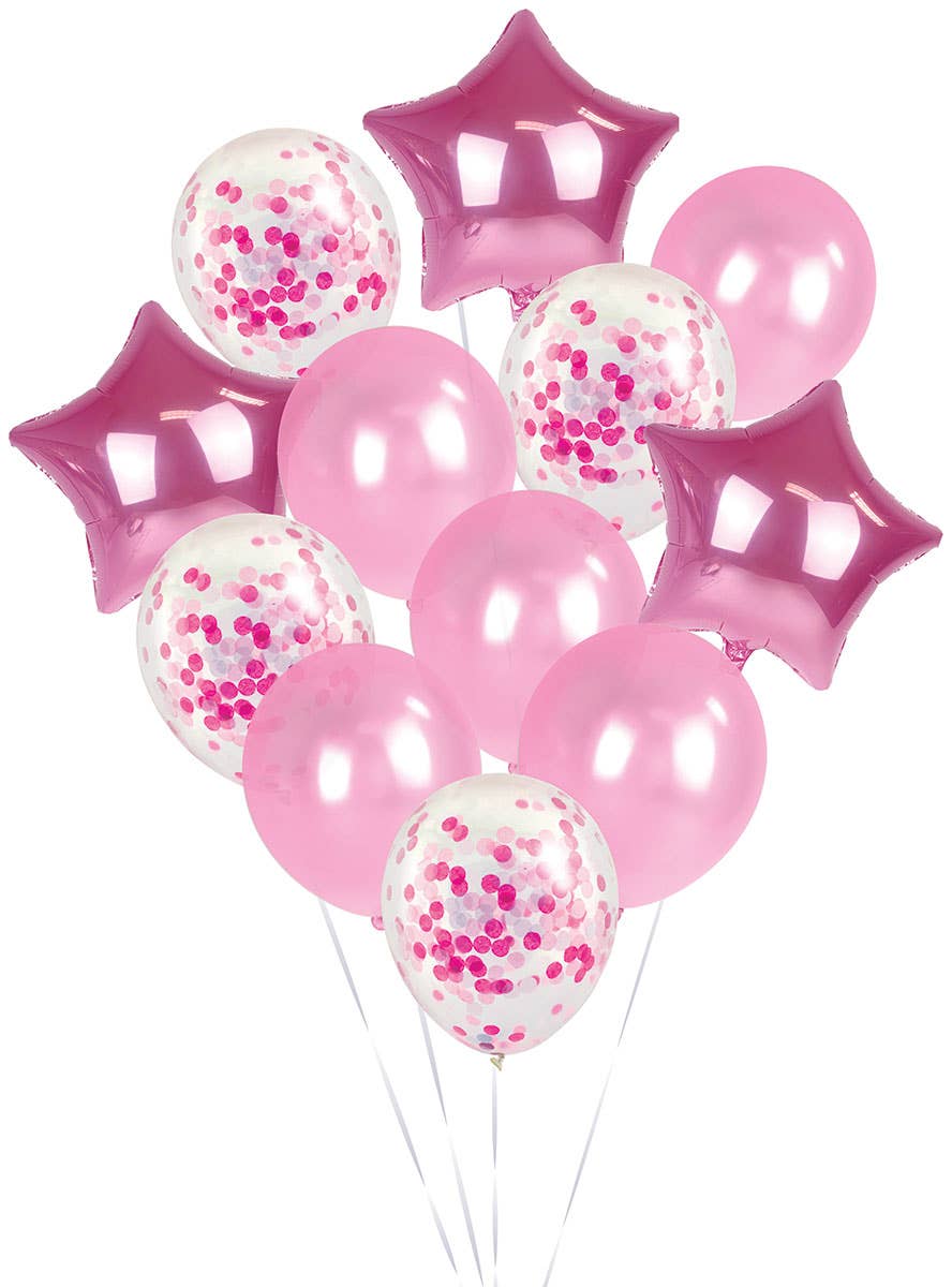 Image of Assorted Pink 12 Pack Balloons Set