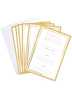 Image of Gold and White 6 Pack Party Invitations