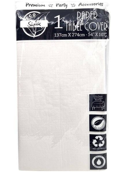 Image of Bio Degradable White 137cm x 274cm Paper Table Cover