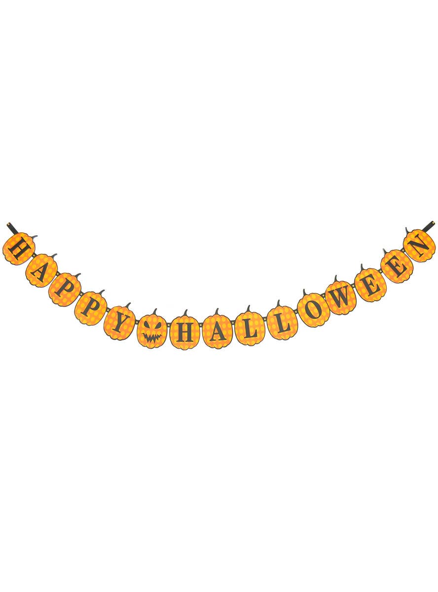 Image of Happy Halloween Orange Pumpkins Banner Decoration