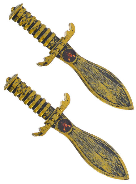 Image of Set of 2 Small Gold Pirate Daggers Costume Weapon Set