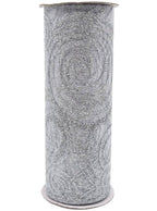 Image of Silver Glitter Swirl 15cm x 5m Mesh Ribbon