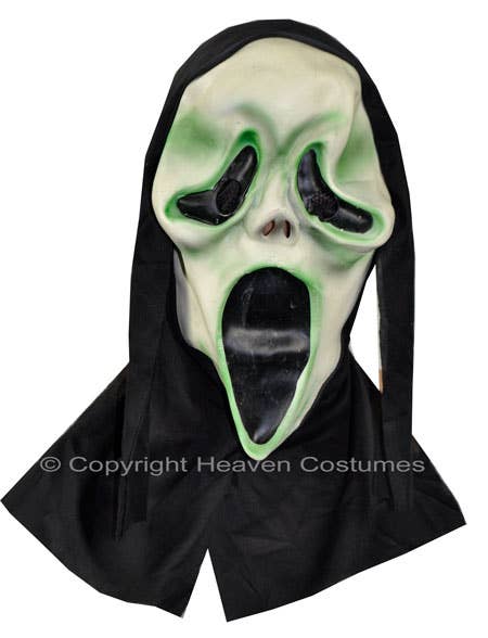 Ghost Face Hooded Latex Halloween Costume Mask