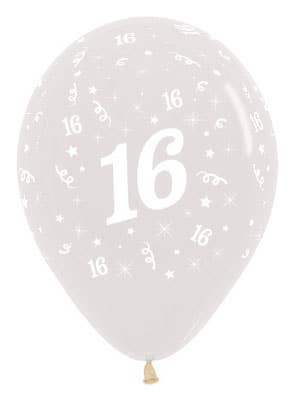 Image of 16th Birthday Crystal Clear 25 Pack Party Balloons