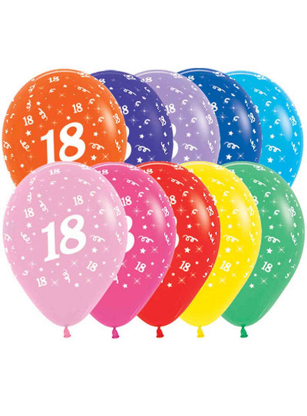 Image of 18th Birthday Crystal Colours 25 Pack Party Balloons