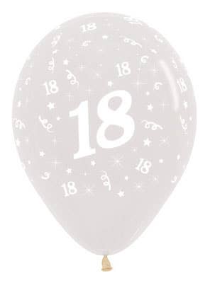 Image of 18th Birthday Crystal Clear 25 Pack Party Balloons