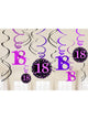 Image of 18th Birthday Pink and Gold Spirals Hanging Decorations