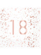 Image of 18th Birthday Rose Gold and White 16 Pack Lunch Napkins