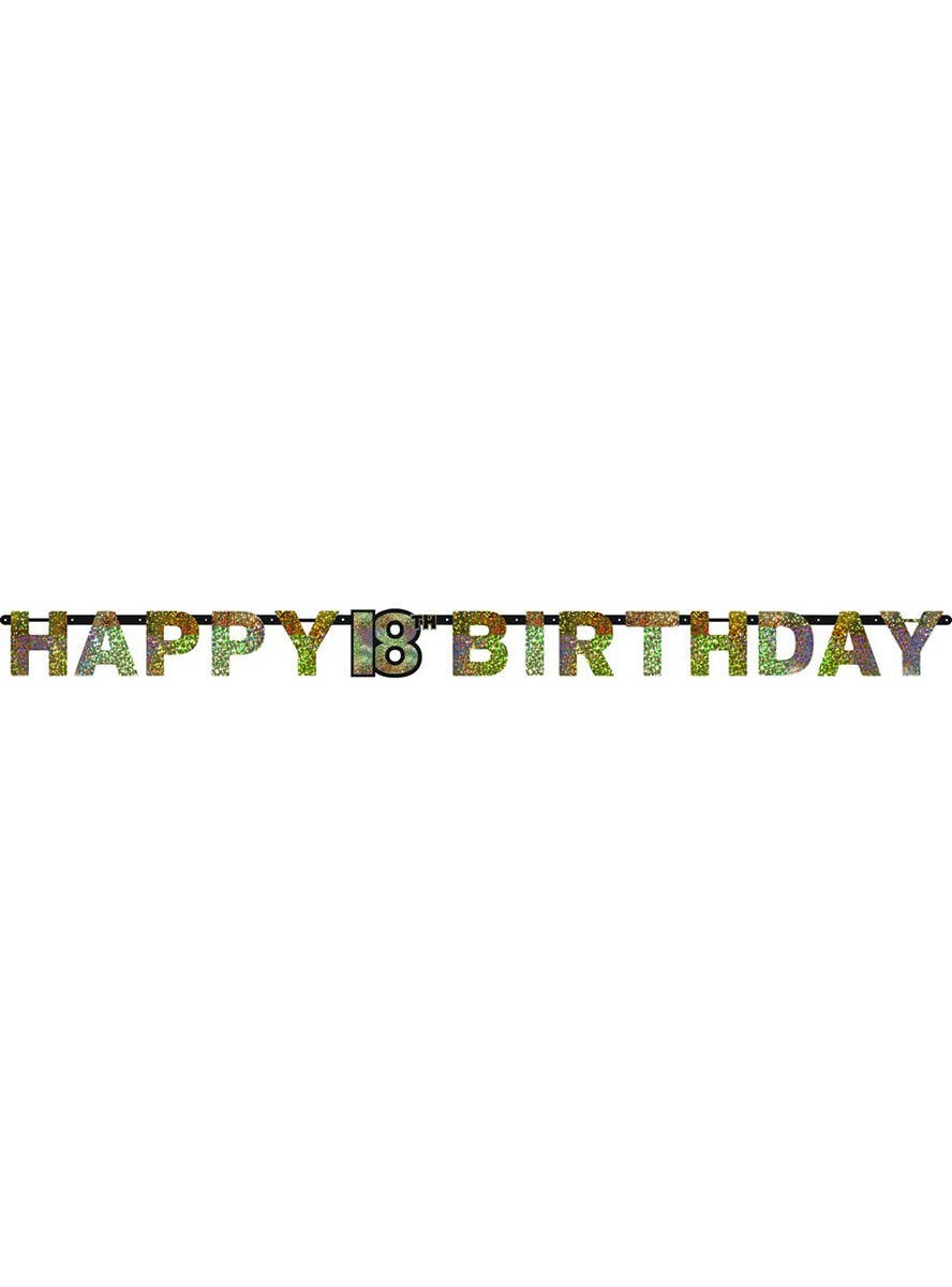 Image of 18th Birthday Sparkling Gold and Silver Banner Party Decoration