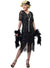 Image of womens black Gatsby flapper dress with black beads - Front Image