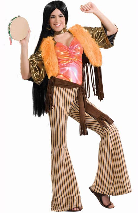 Women's Retro Hippie 60's Singer Cher Costume - Main Image