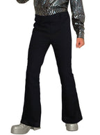 Mens Black Flared 1970s Disco Costume Pants - Main Image