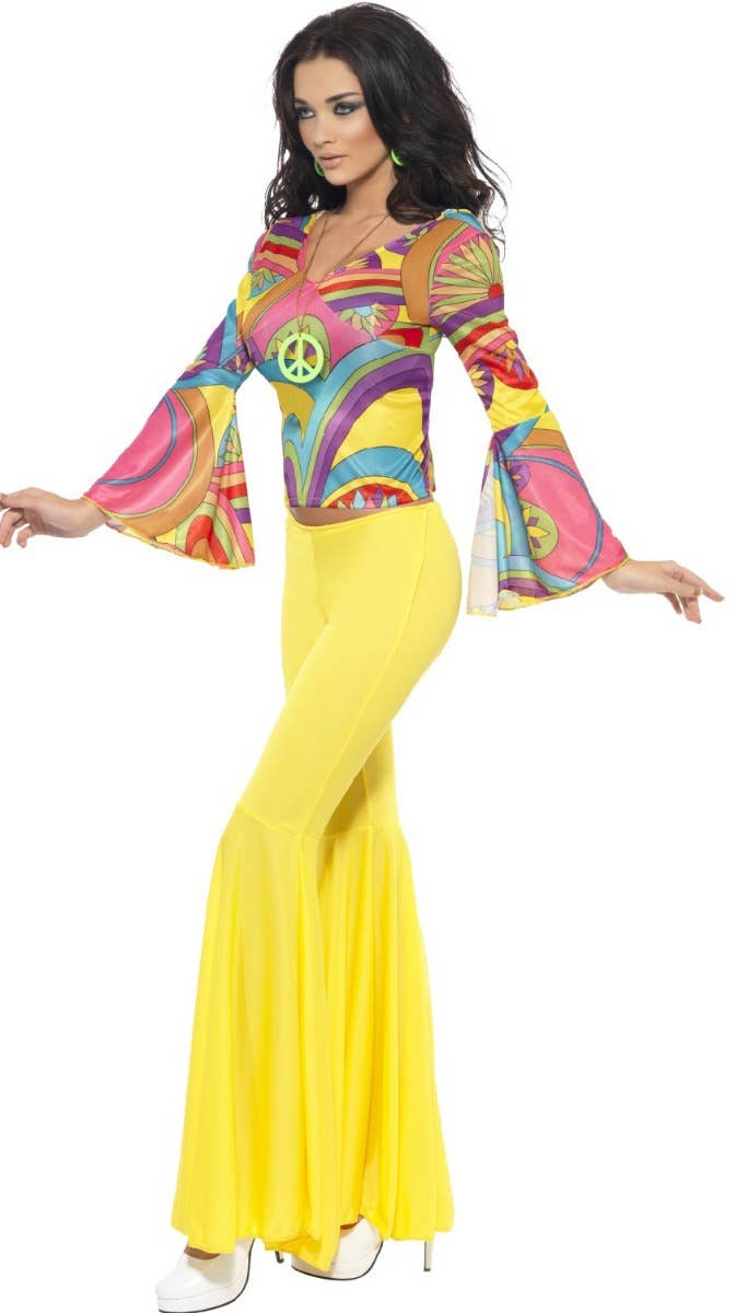 Women's  Retro 60's 70's Disco Hippie Costume - Side Image