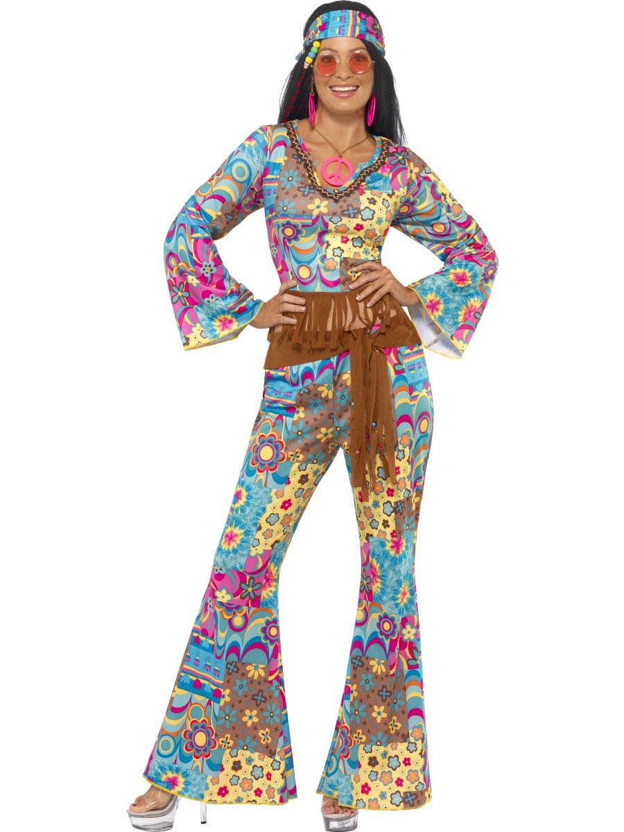 70's Women's Retro Hippie Costume Front View