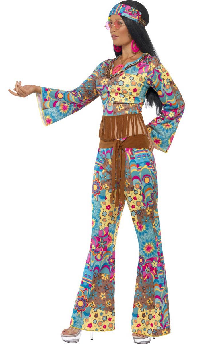 70's Women's Retro Hippie Costume Side View