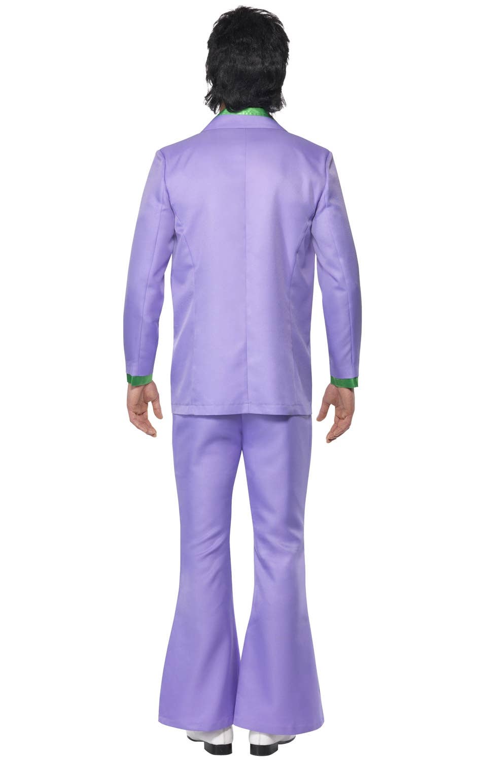 Retro Lavender Purple Men's 1970's Costume Suit Back Image