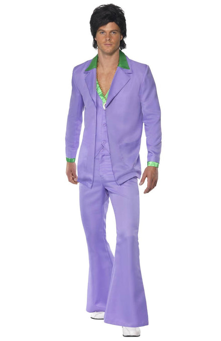 Retro Lavender Purple Men's 1970's Costume Suit Main Image