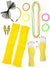 Image of Bright Yellow 12 Piece 1980s Costume Accessory Set - Main Image