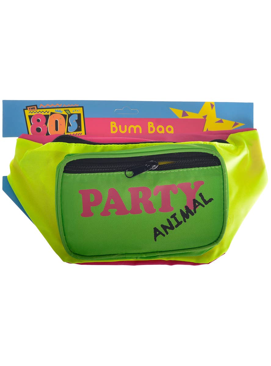 Image of Neon 80's Party Animal Bum Bag Costume Accessory