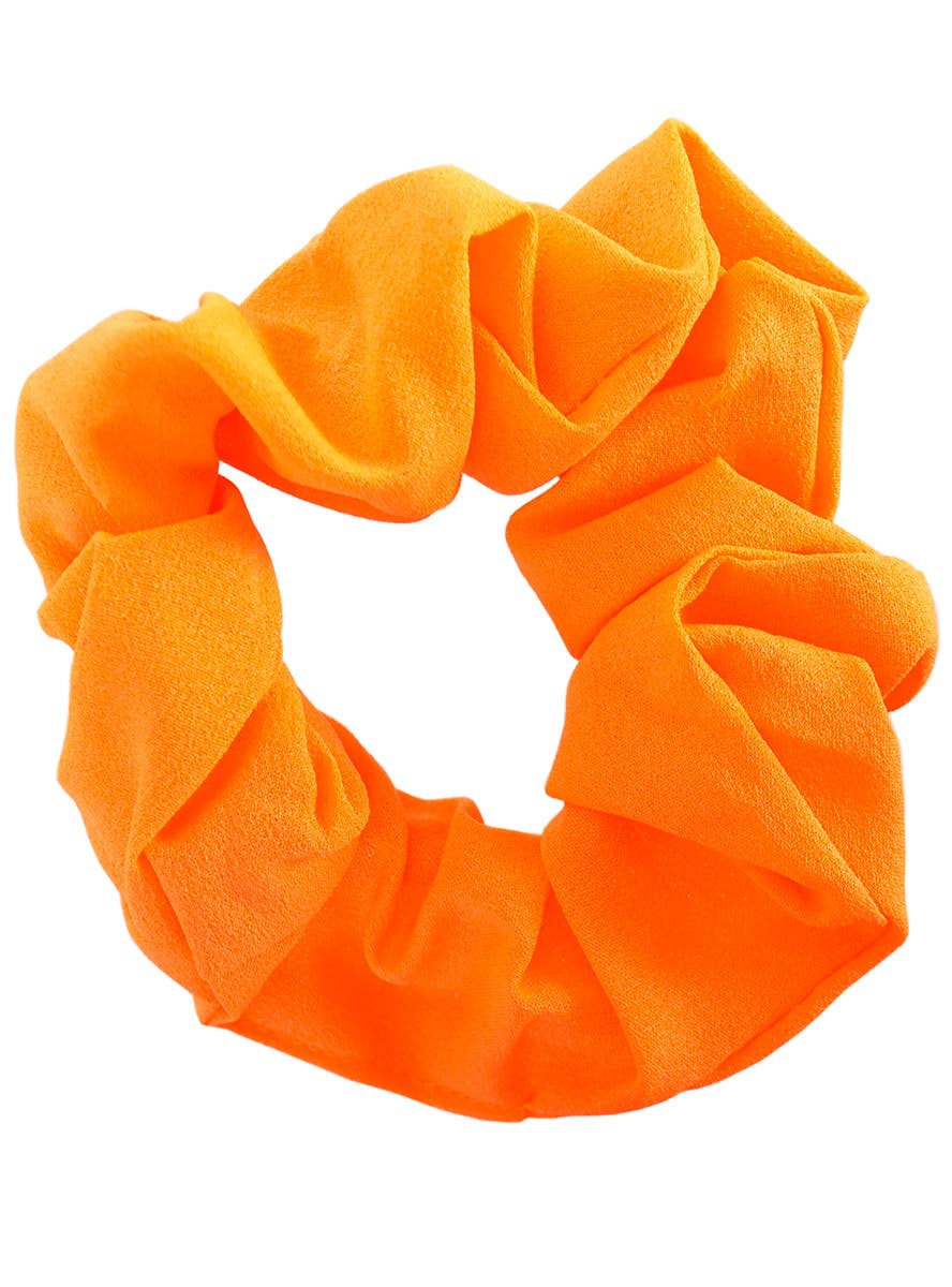 Image of Neon Orange 1980's Hair Scrunchie Costume Accessory