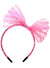 Image of Neon Pink 1980's Lace Bow Costume Headband - Main Image