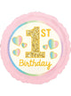 Image of 1st Birthday Girl Pink and Gold 45cm Party Balloon