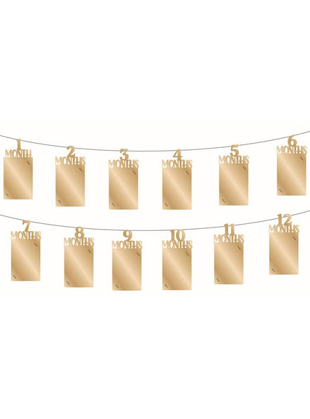 Image of 1st Birthday Gold Foil Photo Garland Decoration