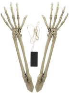 Image of Skeleton Arm Stakes With String Lights Halloween Decoration