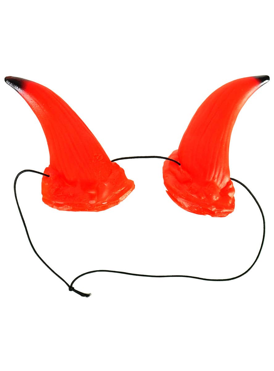 Image of 11cm Red and Black Devil Horns on Elastic