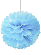 Image of Light Blue 2 Pack 30cm Decorative Hanging Puffs