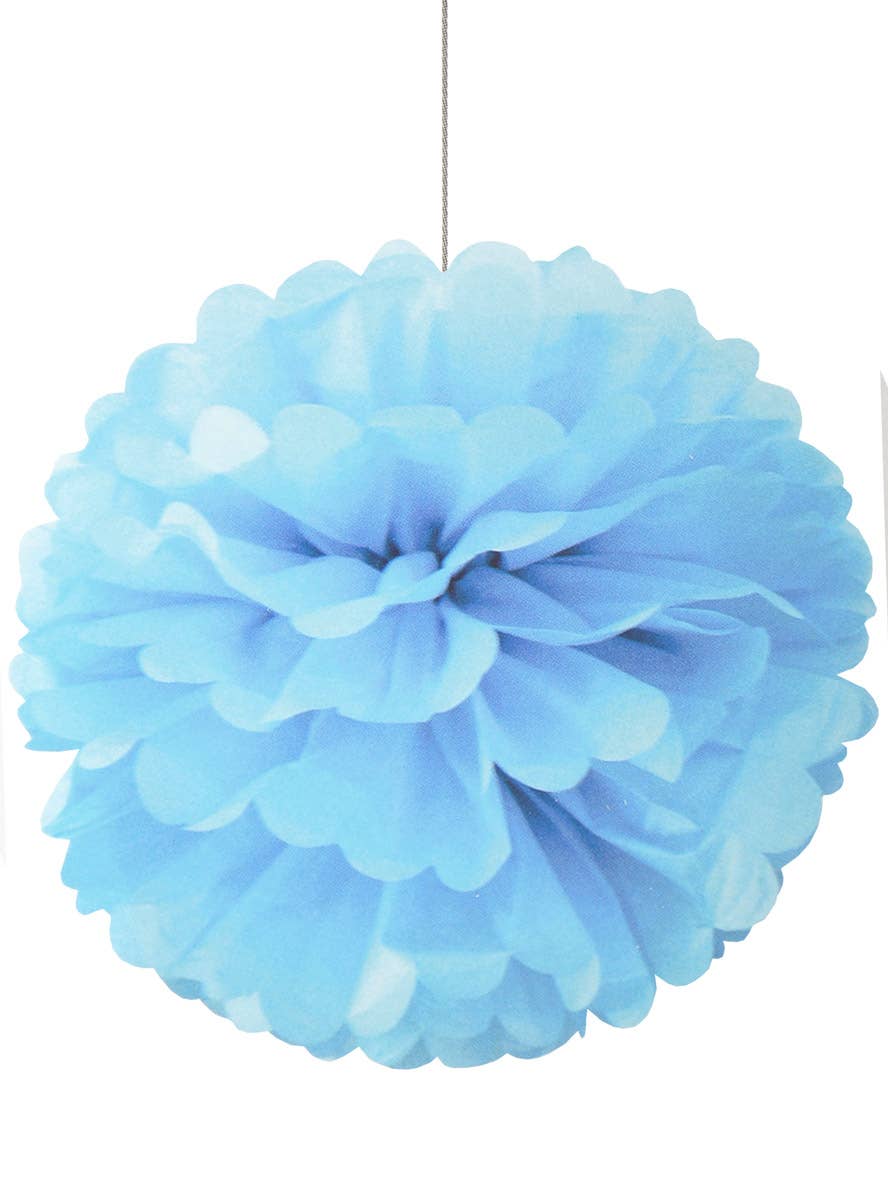 Image of Light Blue 2 Pack 30cm Decorative Hanging Puffs