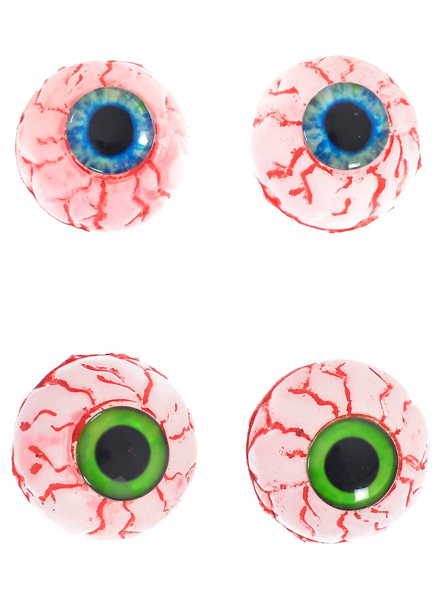 Image Of Halloween Decoration 2 Pairs of Bloodshot Fake Eyeballs Halloween Decorations