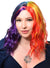 Image of Bright Rainbow Women's Wavy Mid Length Costume Wig - Front View