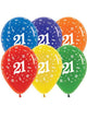 Image of 21st Birthday Crystal Colours 25 Pack Party Balloons