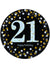 Image of 21st Birthday Black and Gold 23cm 8 Pack Paper Plates