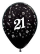 Image of 21st Birthday Metallic Black 25 Pack Party Balloons