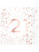 Image of 21st Birthday Rose Gold and White 16 Pack Lunch Napkins