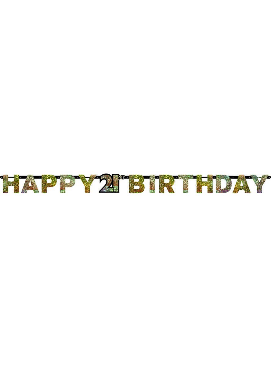 Image of 21st Birthday Sparkling Gold Banner Party Decoration