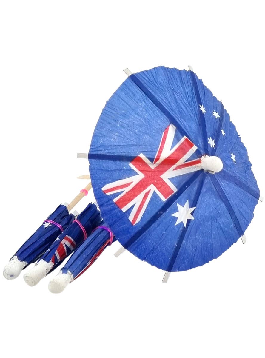 Image of Pack of 24 Aussie Flag Umbrella Toothpicks