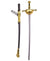 Long Silver Musketeer Sword Costume Weapon with Gold Handle