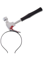 Image of Novelty Bloody Hammer on Headband Halloween Accessory